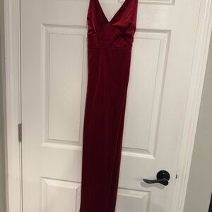 Elegant Red Velvet Dress